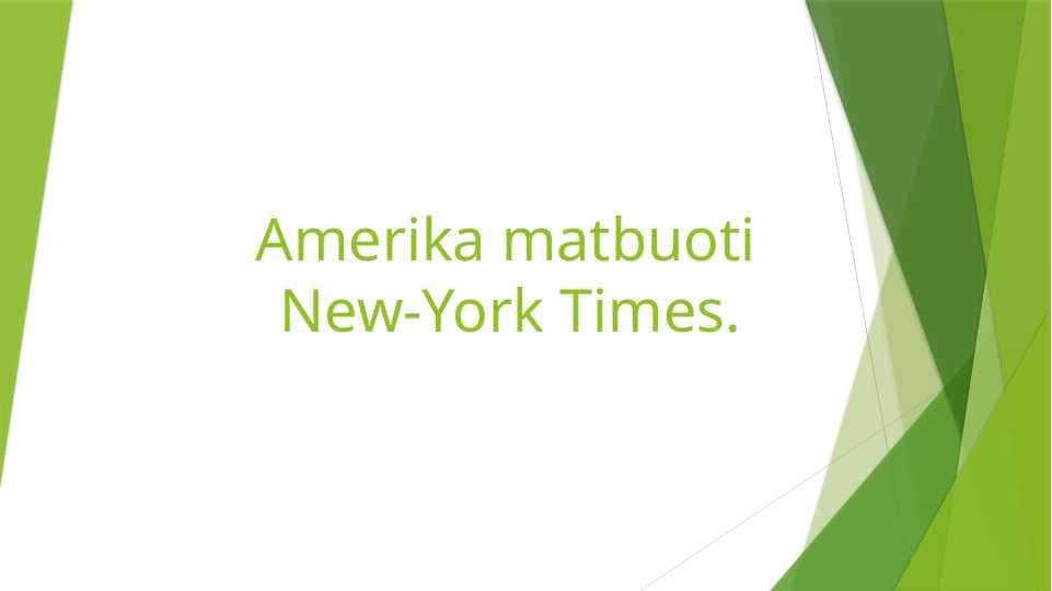 Amerika matbuoti New-York Times 1