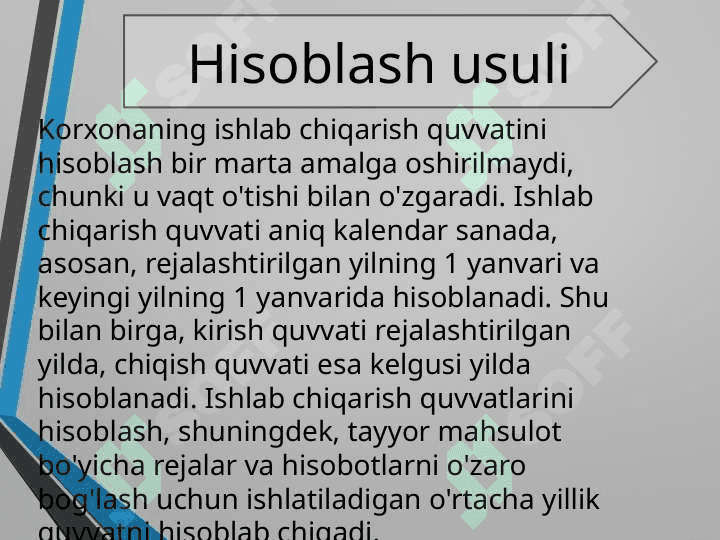 Ishlab chiqarish quvvatini rejalashtirish 7