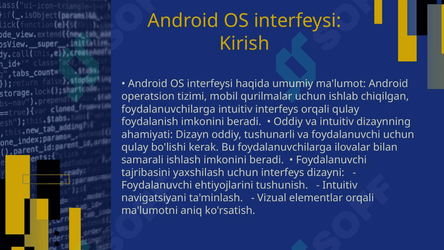 Android OS ilovalari uchun foydalanuvchi interfeysini yaratish 3