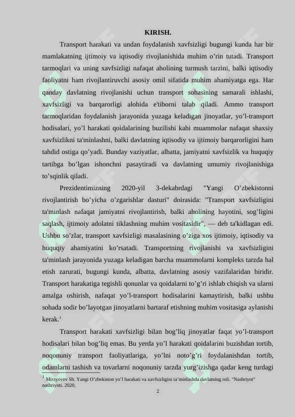 Transport harakati va undan foydalanish xavfsizligiga qarshi jinoyatlar 2