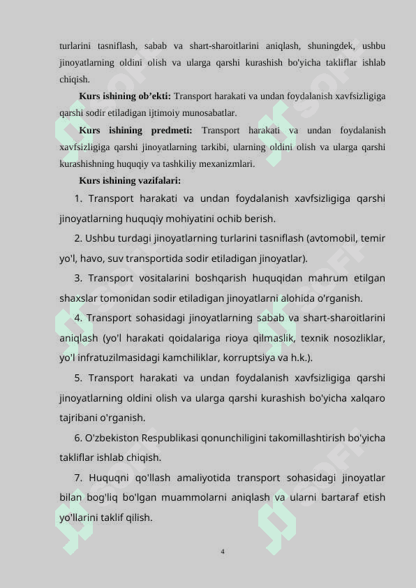 Transport harakati va undan foydalanish xavfsizligiga qarshi jinoyatlar 4