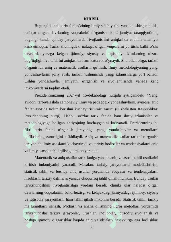 Tarix fanidagi aniq va matematik usullarning muhimligi 2