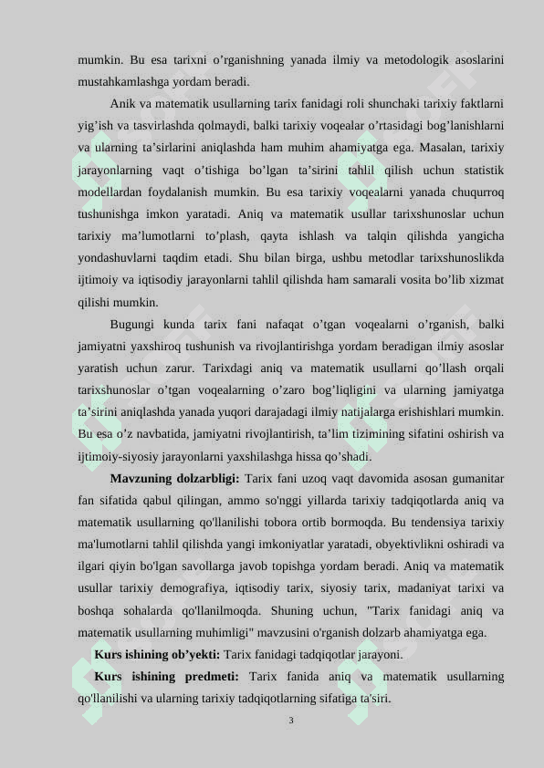 Tarix fanidagi aniq va matematik usullarning muhimligi 3