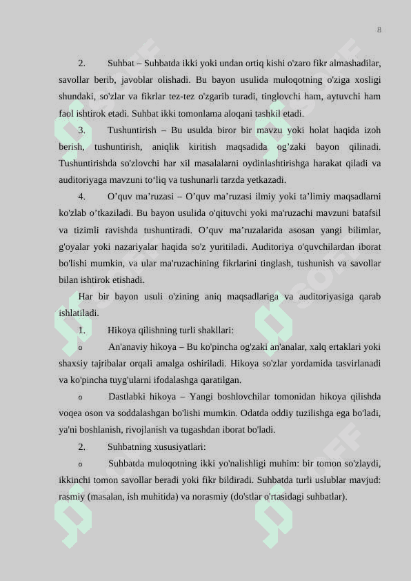 “ Bayon qilish metodi 8