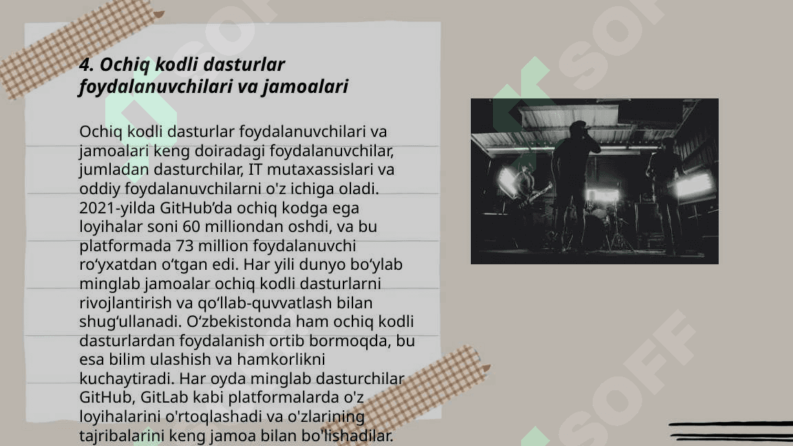 Ochiq kodli dasturla va unlarni iqtisodiyotdagi o'rni 6
