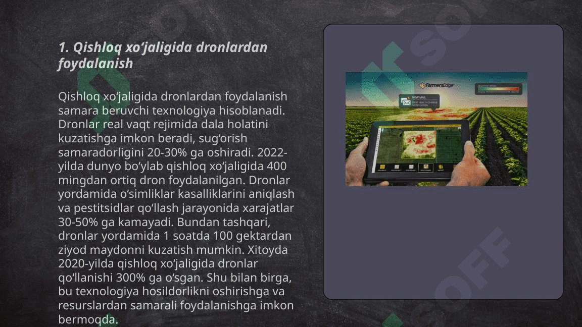 Qishloq xo’jaligida IT texnologiyalaridan foydalanish 3