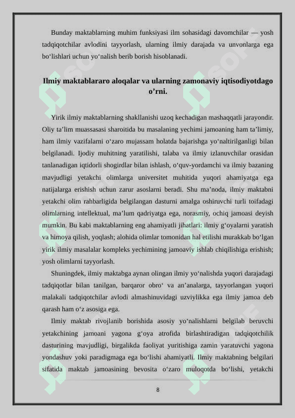 Iqtisodiy geografiyada shakllangan ilmiy maktablar 8