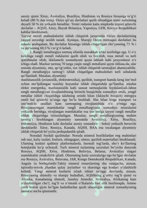 Tabiiy resurslar geografiyasi. 8