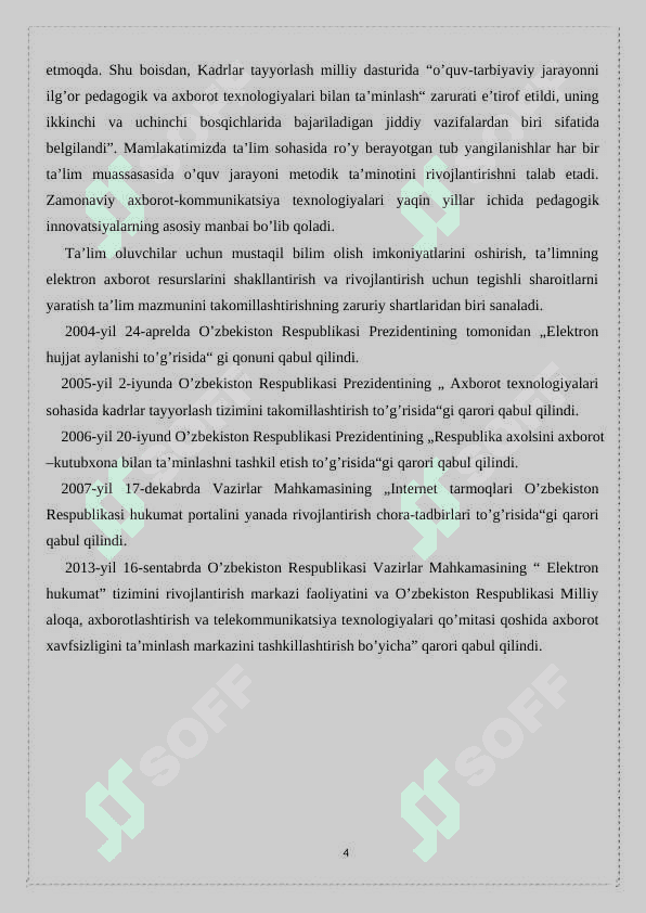 Internet texnologiyalari” fanini pedagogik va axborot texnologiyalari yordamidao’qitish metodikasi 4