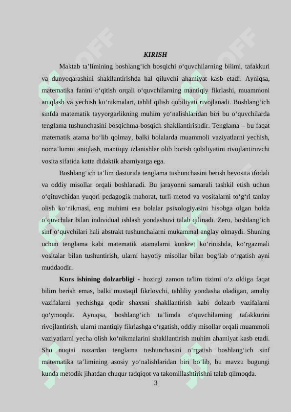 Boshlang’ich sinf o’quvchilarida tenglama tushunchasini shakllantirish metodikasi 3