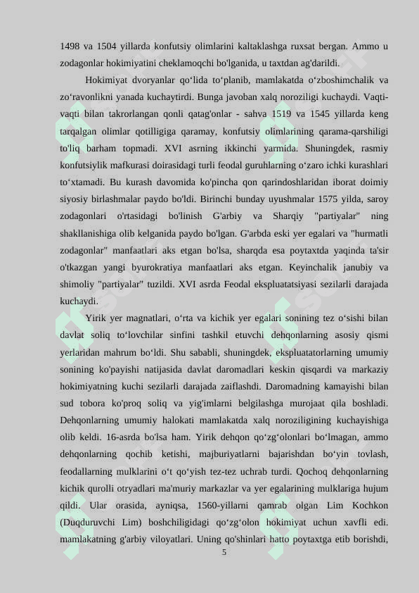 XVI-XVIII ASRLARDA KOREYA 5