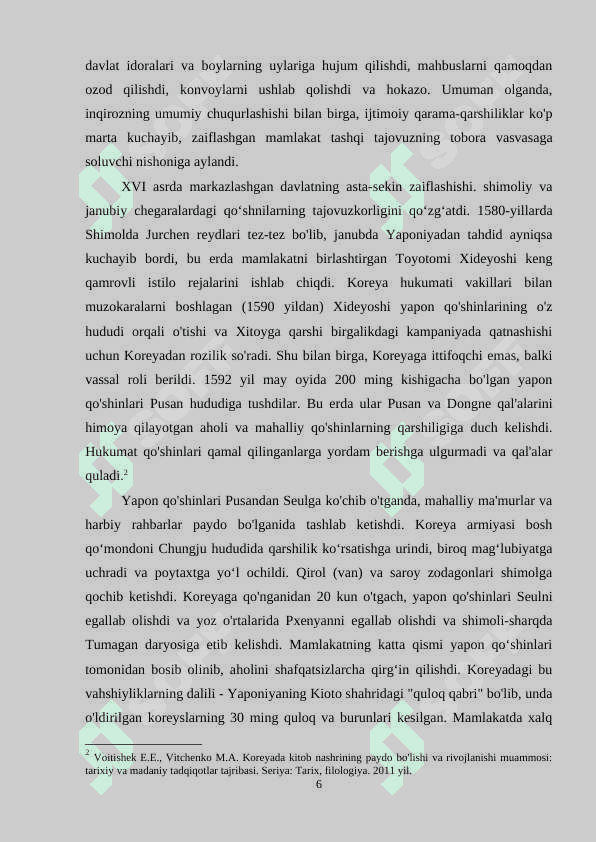 XVI-XVIII ASRLARDA KOREYA 6