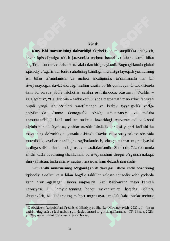 O’zbekistonda ishchi kuchi bozorining shakllanishi va rivojlanishi 3
