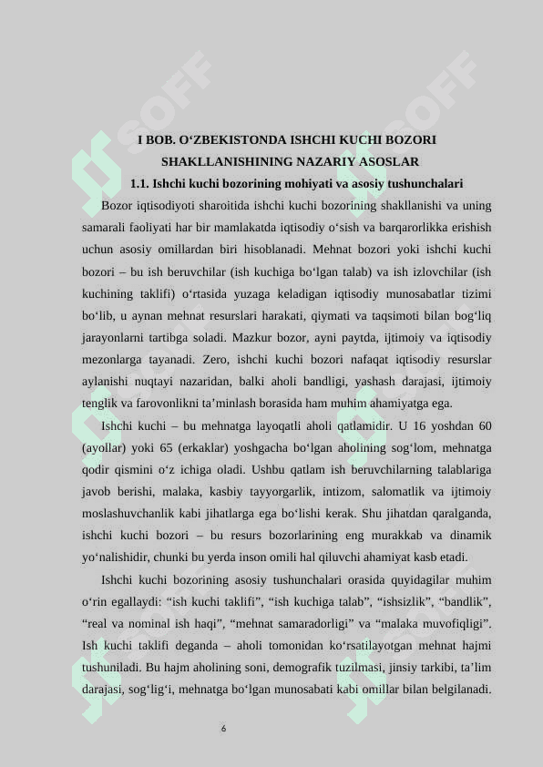 O’zbekistonda ishchi kuchi bozorining shakllanishi va rivojlanishi 6
