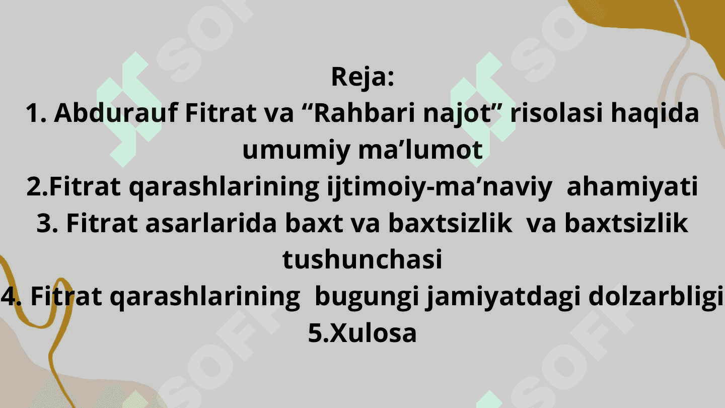 Abdurauf Fitratning Rahbari najot risolasidagi baxtsiz odamlarning ikki toifasidagi oid qarashlari. 2