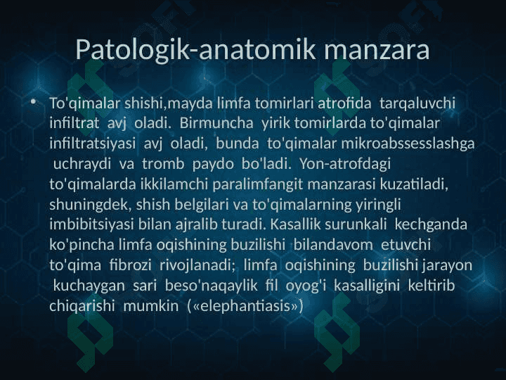 Limfa tugunlari,qon va limfa tomirlari yiringli yallig’lanish kasalliklari: limfadenit,limfangit,  tromboflebit 8