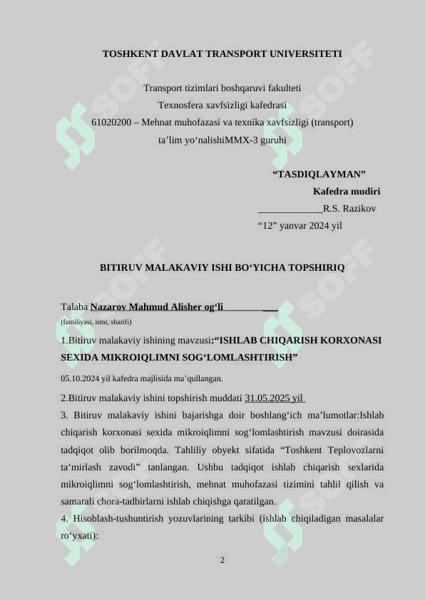 ISHLAB CHIQARISH KORXONASI SEXIDA MIKROIQLIMNI SOG‘LOMLASHTIRISH 2