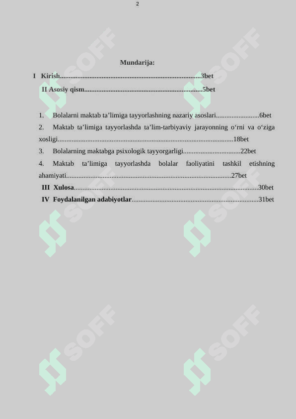 BOLALARNI  MAKTAB  TA’LIMIGA TAYYORLASHDA TA’LIM TARBIYAVIY JARAYONNING 2