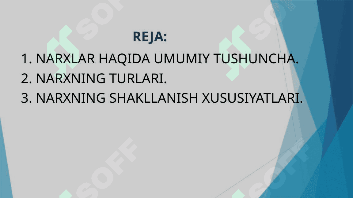 Iqtisodiyot Nazariyasi. Narxning shakllanishi 2