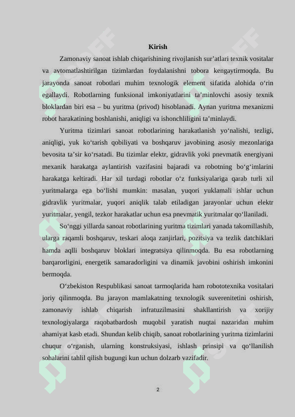 Sanoat robotlarning yuritmalari 2
