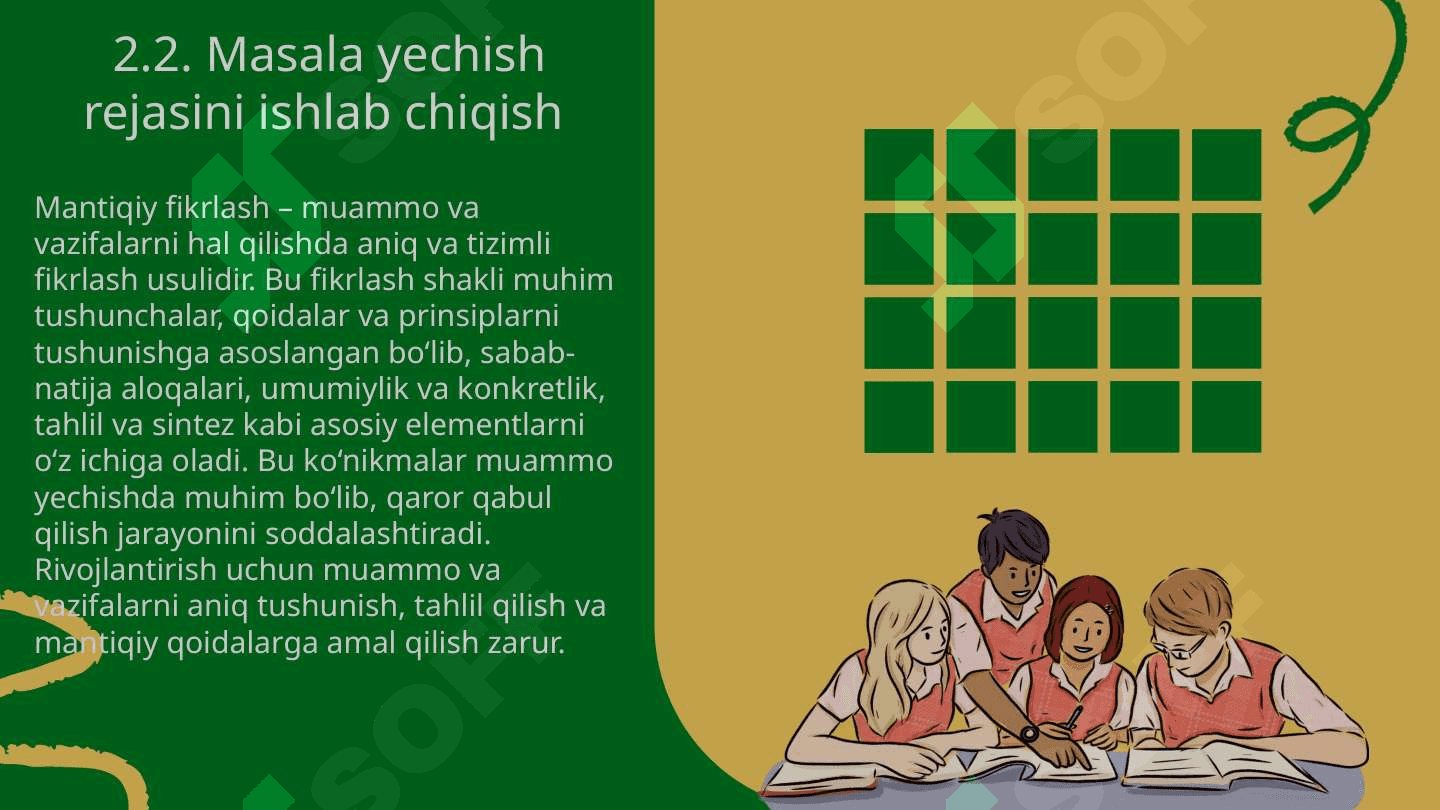 Masala yechishga oʻrgatish bosqichlari va uning mantiqiy asosi 8