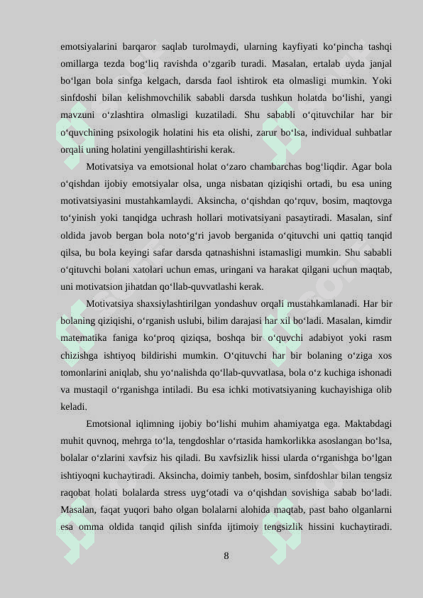 Boshlang’ich sinf o’quvchilarda mustaqil ishlash ko’nikmasini shakillantirish 8