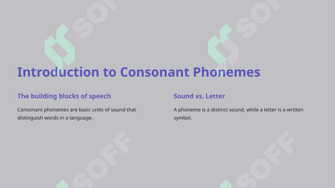 The system of consonant phonemes in English 2