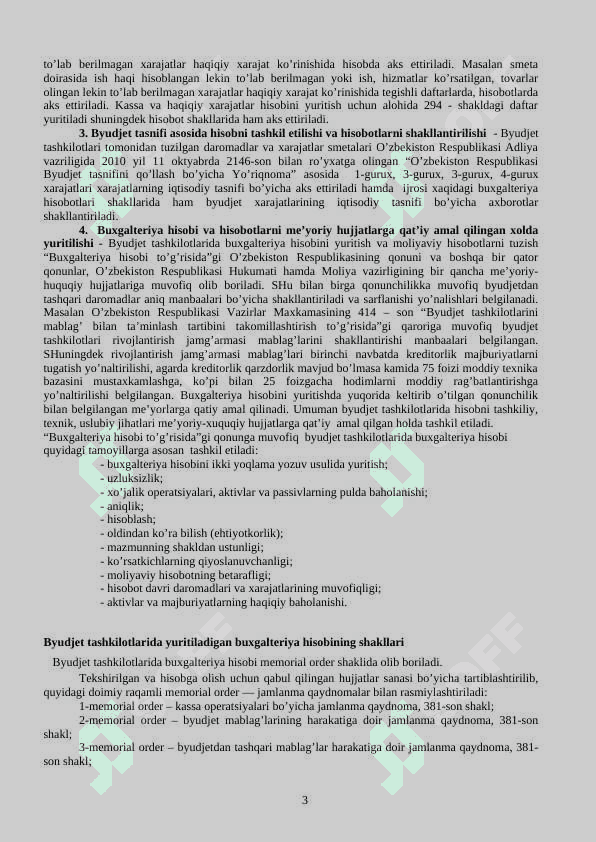 Byudjet tashkilotlarida byudjet hisobining tashkiliy-uslubiy  jihatlari 3