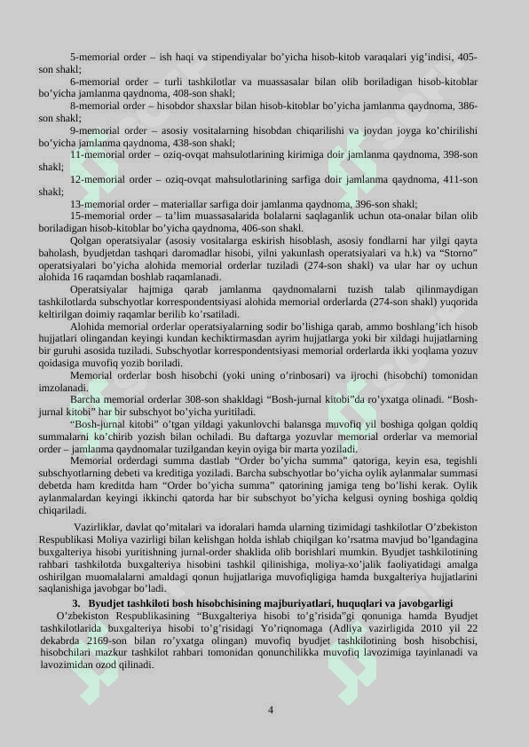 Byudjet tashkilotlarida byudjet hisobining tashkiliy-uslubiy  jihatlari 4