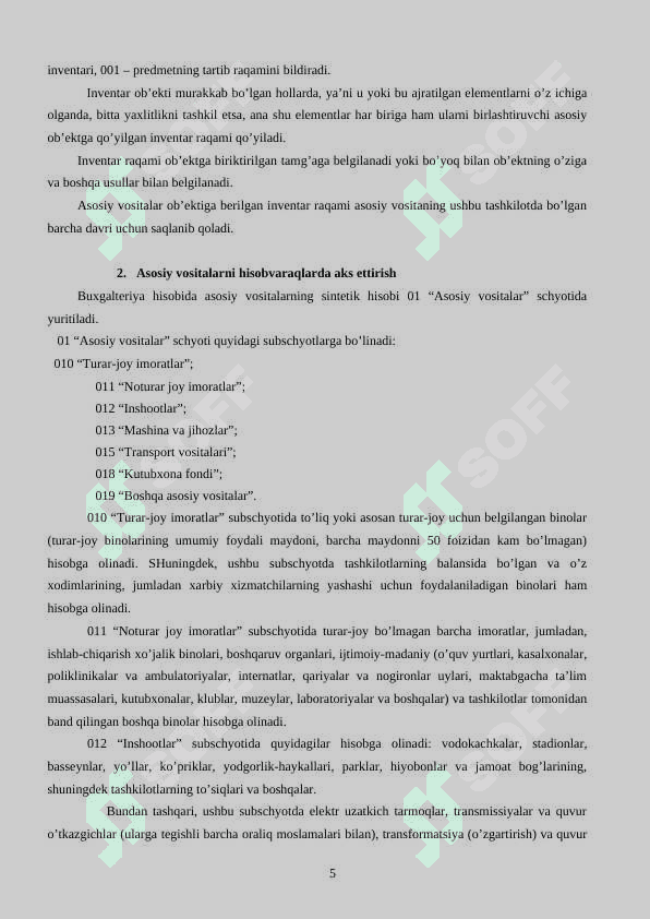 Byudjet tashkilotlarida asosiy vositalar va nomoddiy aktivlar hisobi 5