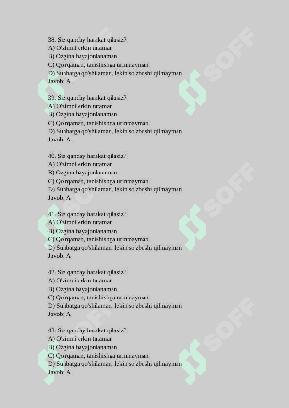 PSIXOLOGIK TESTLAR TO`PLAMI 8