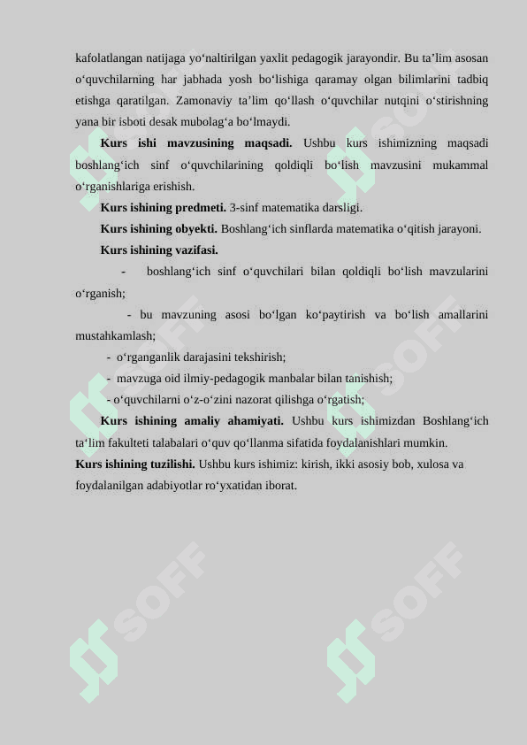 Qoldiqli bo'lishni o'rgatishda o'quvchilarni o'z o'zini nazorat qilishga o'rgatish 6
