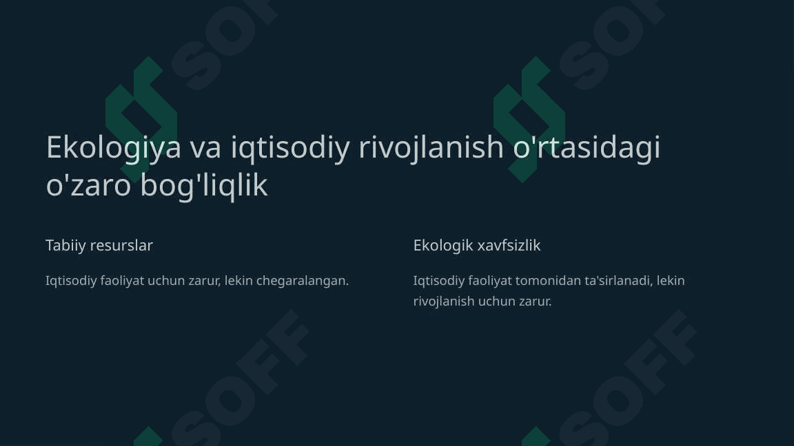 Hududlar iqtisodiy taraqqiyotining ekologik jihatlari va tabiatdan foydalanishning mintaqaviy muammolari 2