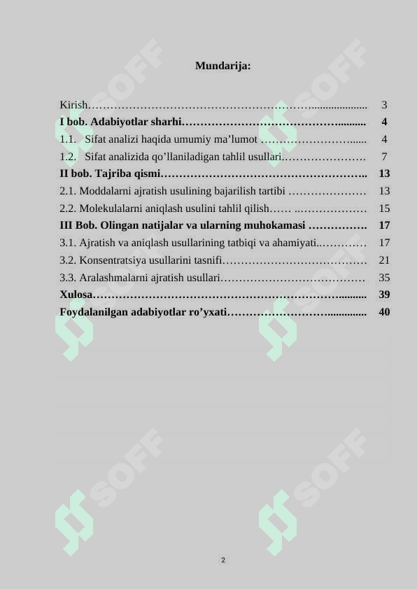 Ajratish va aniqlash metodlari 2