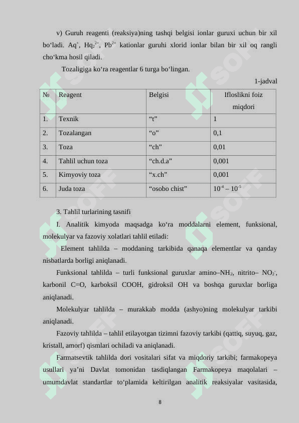 Ajratish va aniqlash metodlari 8