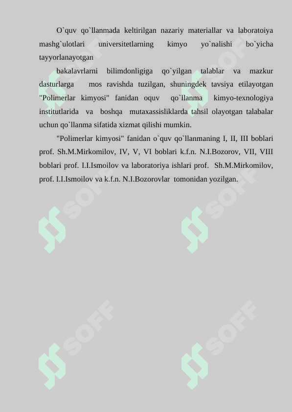 Getro zanjirli polimerlaning olinishi xossalari va ishlatilishi 3
