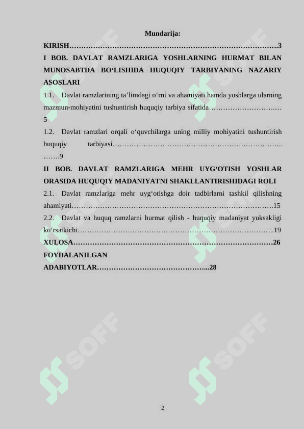 Davlat va huquq ramzlarni hurmat qilish - huquqiy madaniyat yuksakligi ko‘rsatkichi 2