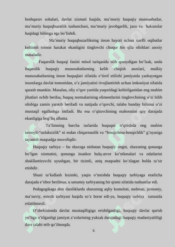 Huquq fanlarini oʻqitish metodikasi faniga oid manbalardan foydalanish usullari 6