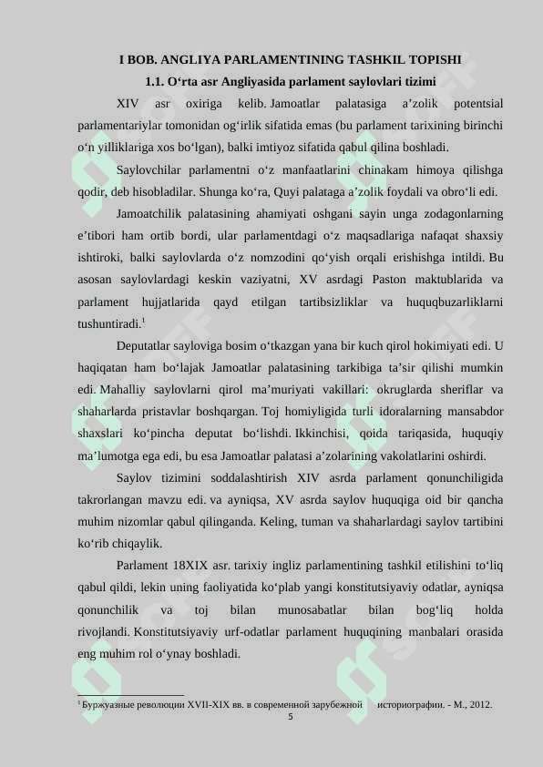 Ingliz Parlamenti (XVII Asrning ikkinchi yarmi - XIX asrda) 5