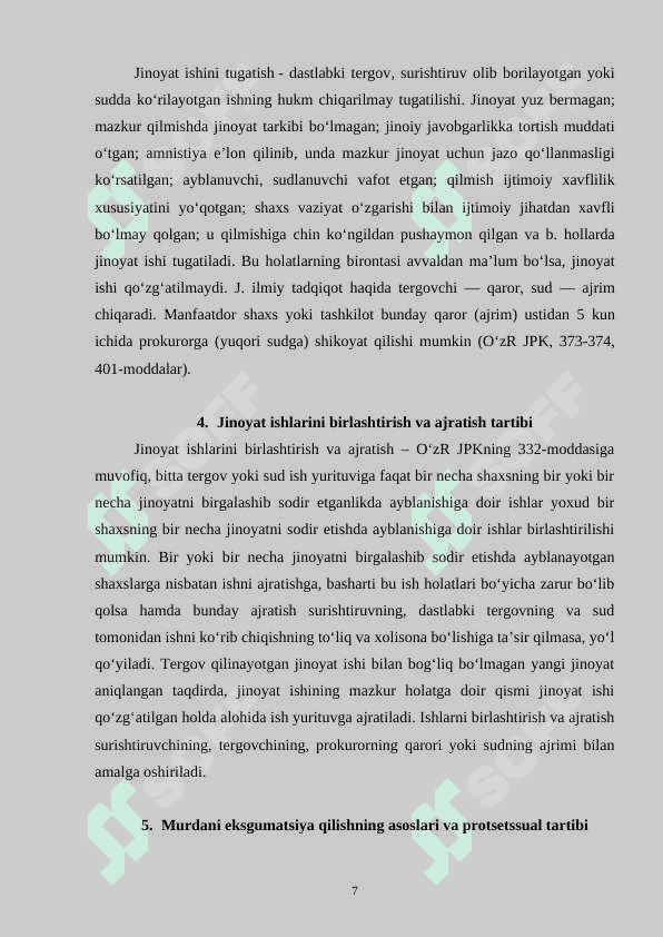 Jinoyat-protsessi fanidan savollar va javoblar 7