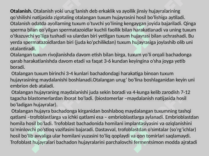 Embrional rivojlanishning umumiy qonuniyatlari 4