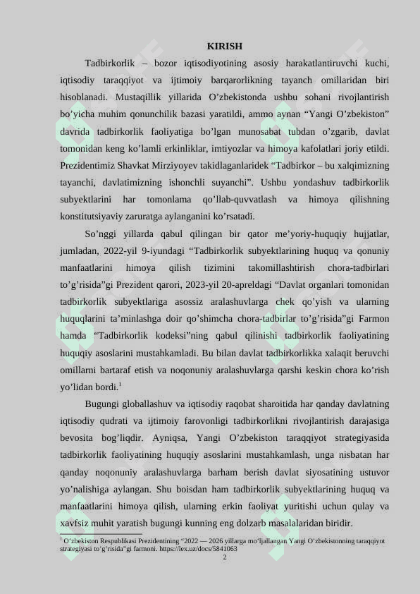 Tadbirlik faoliyatiga to’sqinlik qilish, qonunga xilof ravishda aralashish bilan bog’liq jinoyatlar 2