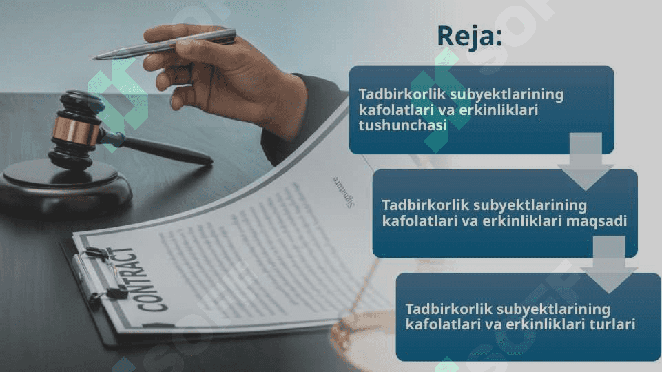 Tadbirkorlik subyekti kafolatlari va erkinliklar 2