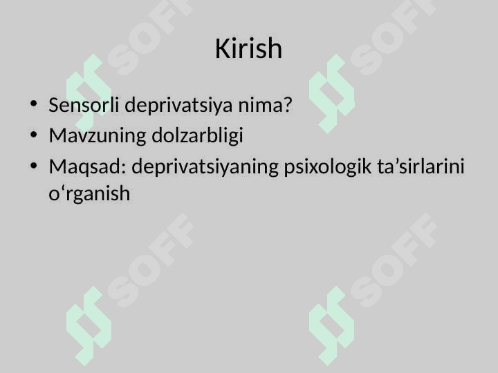 Sensorli Deprivatsiya 2