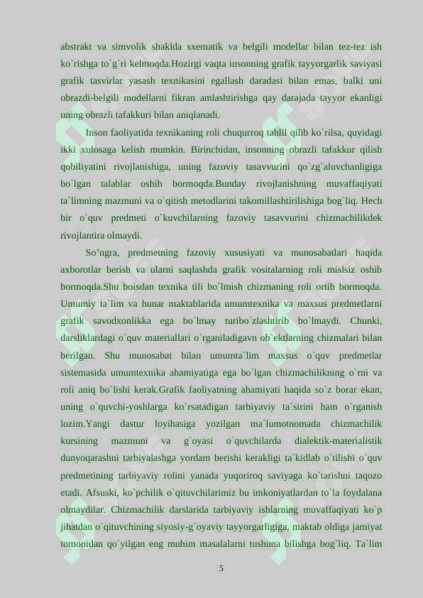 To`g`ri burchakli prоеksiyalash mеtоdini o`rgatish usullari.doc 5