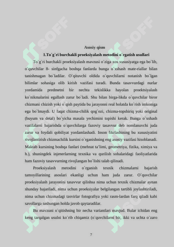 To`g`ri burchakli prоеksiyalash mеtоdini o`rgatish usullari.doc 7