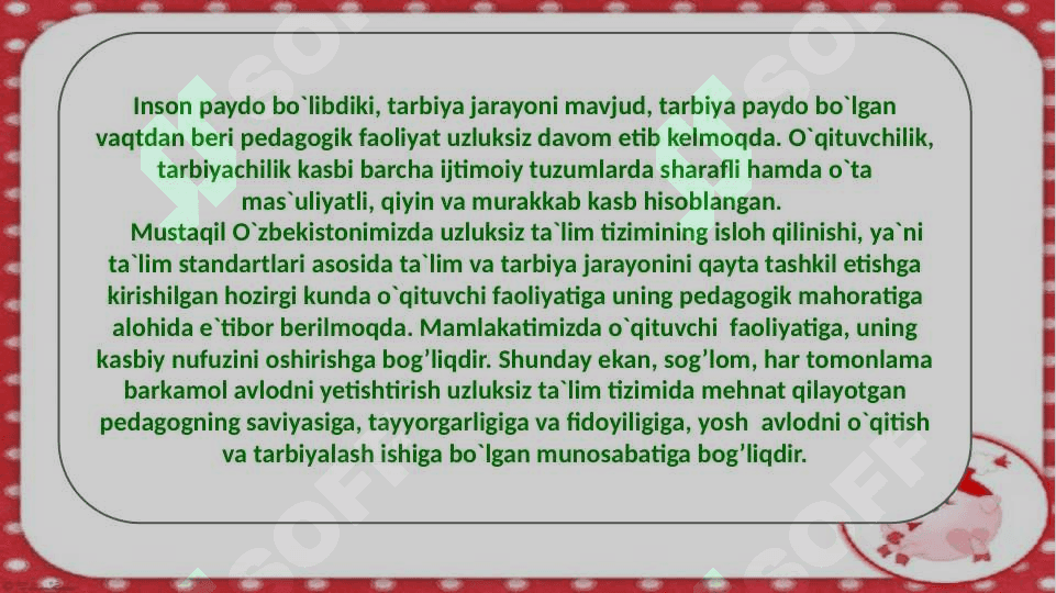 PEDAGOGNING JAMIYATDA TUTGAN O'RNI 2