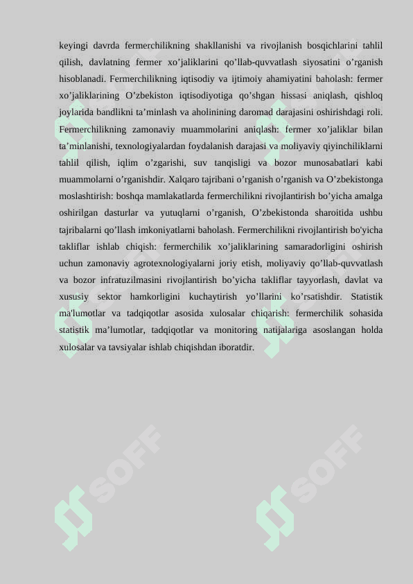 O’zbekistonda fermerchilikning rivojlanishi: Farg’ona viloyati misolida 5