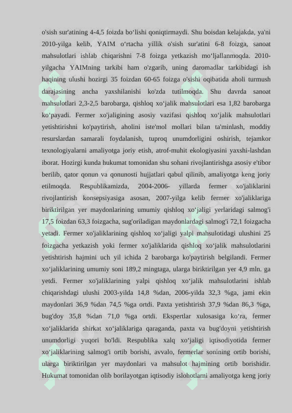 O’zbekistonda fermerchilikning rivojlanishi: Farg’ona viloyati misolida 8