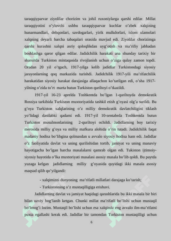 Mustaqillikka erishish arafasida O‘zbekiston Respubliksidagi siyosiy ahvol 6